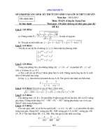 Tuyển sinh vào lớp 10 - Chuyên Quảng Bình (2010-2011)