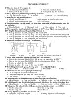 Ngân hàng câu hỏi trắc nghiệm chương Mạng điện sinh hoạt