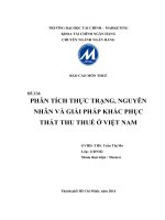 Báo cáo: Thực trạng, nguyên nhân và giải pháp khắc phục thất thu thuế ở Việt Nam
