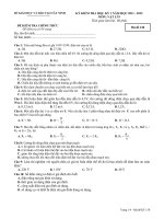 Đề kiểm tra HKI môn Vật lý 9 NH 2011-2012 (Sở GDĐT Tây Ninh)