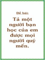 TẢ NGƯỜI BẠN HỌC MÀ EM YÊU QUÝ