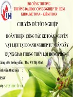 bài số 2 hoàn thiện  công tác kế toán nguyên vật liệu tại doanh nghiệp tư nhân xây dựng giao thông thủy lợi hồng phong