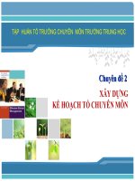 Xây dựng kế hoạch tổ chuyên môn