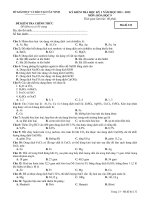 Đề kiểm tra HKI môn Hóa 9 NH 2011-2012 (Sở GDĐT Tây Ninh)