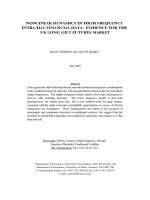 mcmillan and speight-nonlinear dynamics in high frequency intra-day financial data