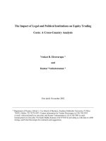 The Impact of Legal and Political Institutions on Equity Trading Costs: A Cross-Country Analysis