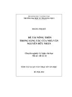 đề tài nông thôn trong sáng tác của nhà văn nguyễn hữu nhàn