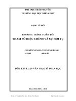 phương trình toán tử tham số hiệu chỉnh và sự hội tụ