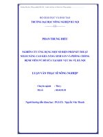 Nghiên cứu ứng dụng một số biện pháp kỹ thuật nhằm nâng cao khả năng sinh sản và phòng chống bệnh viêm vú bò sữa tại khu vực ba vì Hà Nội