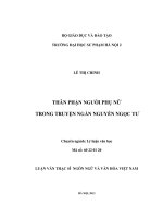 thân phận người phụ nữ trong truyện ngắn nguyễn ngọc tư