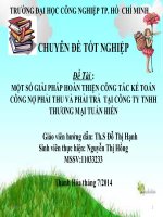 bài số 2 một số giải pháp hoàn thiện công tác kế toán công nợ phải thu và phải trả  tại công ty tnhh thương mại tuấn hiền