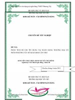 phân tích rủi ro tín dụng tại ngân hàng thương mại cổ phần phương tây sở giao dịch cần thơ