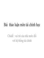 Chủ đề: vai trò của nhà nước đối với hệ thống tài chính