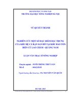 Nghiên cứu một số đặc điểm đặc trưng của khu hệ cá rạn san hô tại khu bảo tồn biển cù lao chàm Quảng Nam