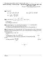 De  dap an Toan 9 HKI 2009  2010