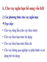 Chương 2 cho vay ngắn hạn bổ sung vốn kinh doanh