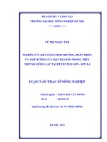 Nghiên cứu khả năng sinh trưởng, phát triển và ảnh hưởng của mật độ gieo trồng trên một số giống lạc tại huyện Mai Sơn, Sơn La