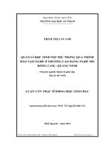 quản lí học sinh nội trú trong quá trình đào tạo nghề ở trường cao đẳng nghề mỏ hồng cẩm - quảng ninh