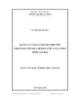 quản lý làng xã huyện phổ yên (thái nguyên) qua hương ước cải lương thời cận đại