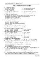 Ngân hàng câu hỏi trắc nghiệm Word