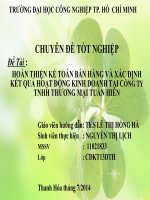 bài số 2 hoàn thiện kế toán bán hàng và xác định kết quả hoạt động kinh doanh tại công ty tnhh thương mại tuấn hiền