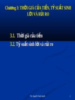 Thời giá của tiền  Tỉ suất sinh lời và rủi ro