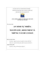 AN NINH tự NHIÊN NGUỒN GỐC, KHÁI NIỆM VÀ  NHỮNG VẤN ĐỀ CƠ BẢN