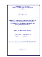 Nghiên cứu ảnh hưởng của thức ăn và mật độ đến khả năng phát triển tuyến sinh dục của nghêu bến tre (meretrix lyrata sowerrby, 1851) trong điều kiện nuôi vỗ