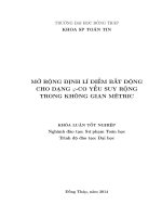 KHÓA LUẬN TỐT NGHIỆP TOÁN HỌC: MỞ RỘNG ĐỊNH LÍ ĐIỂM BẤT ĐỘNG CHO DẠNG φCO YẾU SUY RỘNG TRONG KHÔNG GIAN MÊTRIC