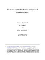 The Impact of Regulation Fair Disclosure: Trading costs and Information asymmetry