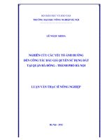 Nghiên cứu các yếu tố ảnh hưởng đến công tác đấu giá quyền sử dụng đất tại quận hà đông thành phố hà nội