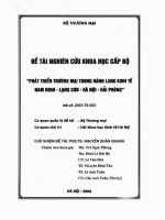 đề tài nghiên cứu khoa học cấp bộ phát triển thương mại trong hành lang kinh tế nam ninh - lạng sơn - hà nội - hải phòng