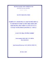 Nghiên cứu ảnh hưởng của một số phân bón lá và chế phẩm vi sinh vật hữu hiệu emina đến sinh trưởng, phát triển và năng suất của cây đậu tương DT84 tại Mườg La, Sơn La