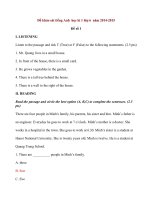 đề khảo sát tiếng anh  học kì 1 lớp 6  năm 2014-2015