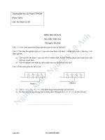 Đề kiểm tra giữa kì học phần Điện học - Trường ĐHSPTPHCM