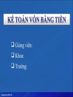 Bài giảng kế toán vốn bằng tiền