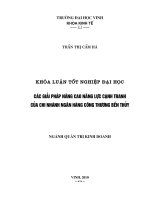 các giải pháp nâng cao năng lực cạnh tranh của chi nhánh ngân hàng công thương bến thuỷ