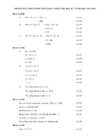 Đáp án Toán 6 HKI năm học 2011-2012