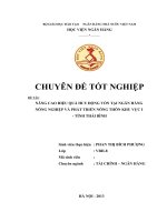 nâng cao hiệu quả huy động vốn tại ngân hàng nông nghiệp và phát triển nông thôn khu vực 1 tỉnh thái bình