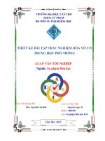 Thiết kế bài tập trắc nghiệm hóa vô cơ trung học phổ thông