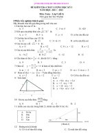 Đề Thi Toán 9 học kỳ I