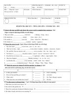 Đề thi + đáp án HKI môn Tiếng Anh 6_Q.3