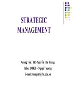 Bài giảng môn Quản trị chiến lược STRATEGIC MANAGEMENT