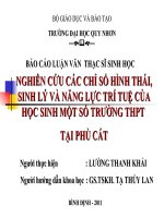 báo cáo luận văn thạc sỉ Sinh Học K12