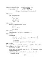 Đề Toán 8 HK 1 (2011-2012)