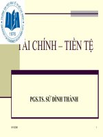Nhập môn TÀI CHÍNH –TIỀN TỆ