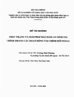 đề tài thực trạng và giải pháp bảo đảm an ninh tài chính trong các hoạt động tài chính đối ngoại