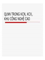 Bài giảng Đầu tư quốc tế  Chương 6: Quản lý nhà nước trong KCN, KCX, khu công nghệ cao