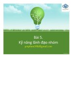 Bài giảng kỹ năng lãnh đạo nhóm