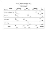 Đề KT HK I 6,7,8 (11-12) có ma trận